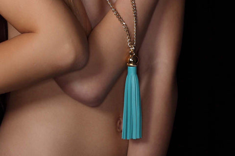 Chunky Love - Golden Candy Tassel Necklace Turquoise