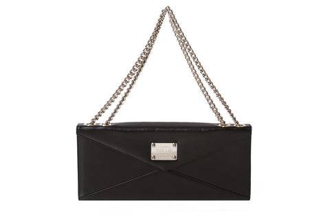 NEW ARRIVAL - Evening Envelope Cross Body & Shoulder Matte Black With Silver Combo