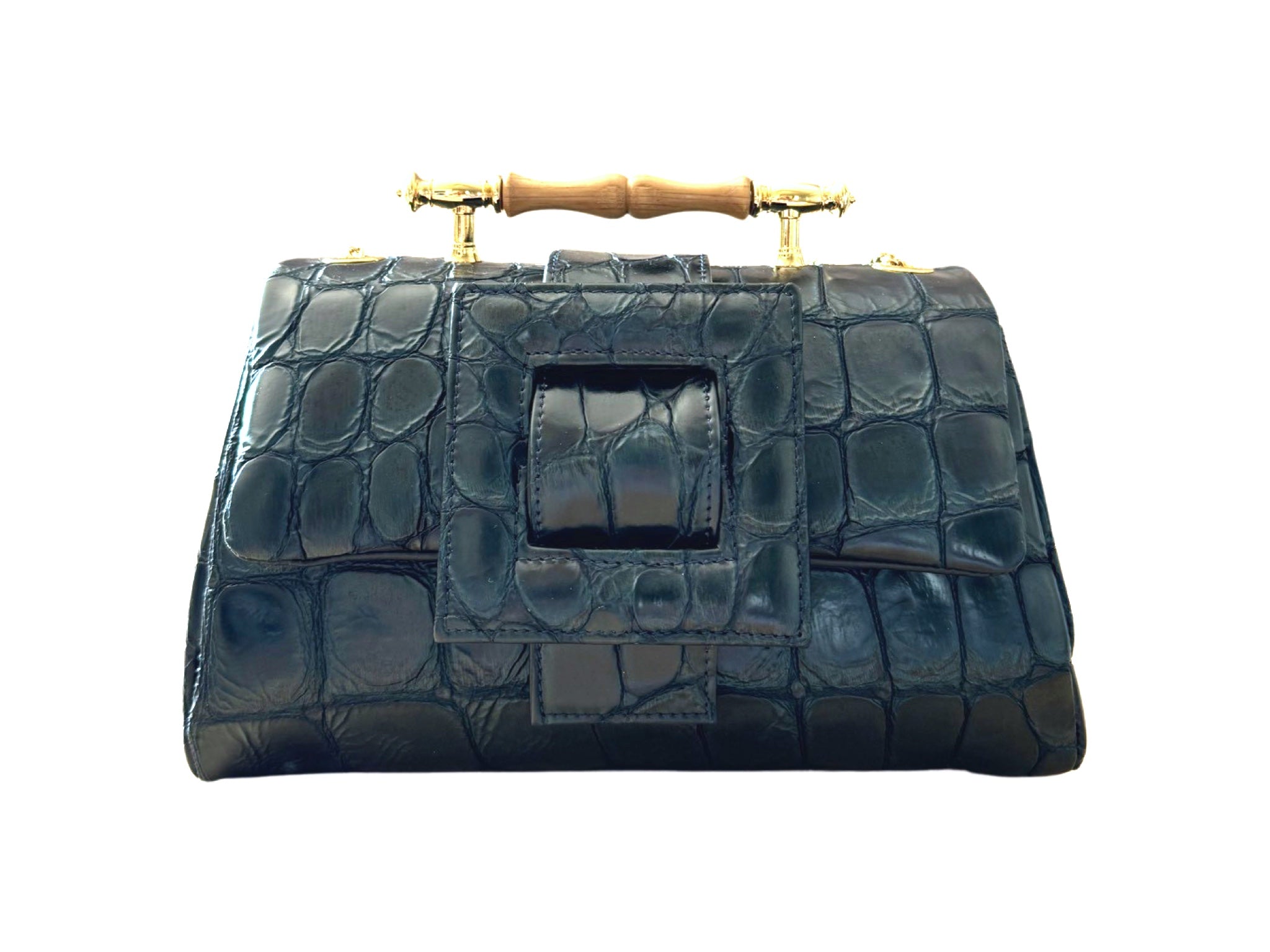 NEW ARRIVAL - Blue Croc Celeste Flap Bag