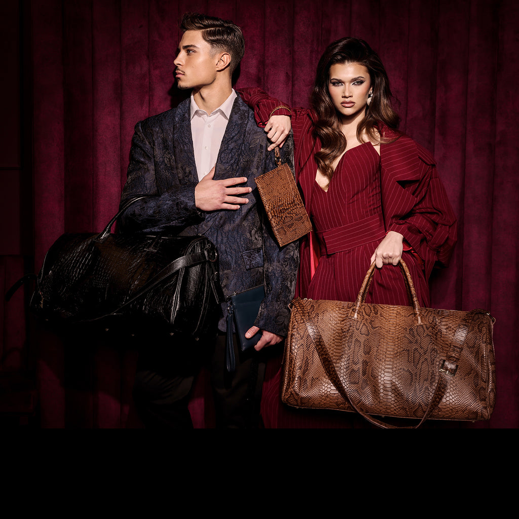 NEW ARRIVAL - Brown Python Allkeeper Elegant Globetrotter Travel Bag