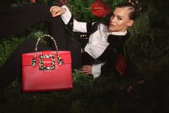 NEW ARRIVAL - Red & Leopard Celeste Square Bag