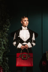 NEW ARRIVAL - Red & Leopard Celeste Square Bag