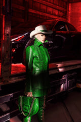 NEW ARRIVAL - Green Python Oscar Celeste Horse Bag