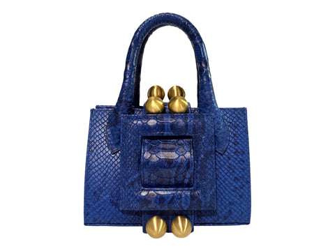 NEW ARRIVAL - Mini Celeste Shopper Bag Royal Blue Python