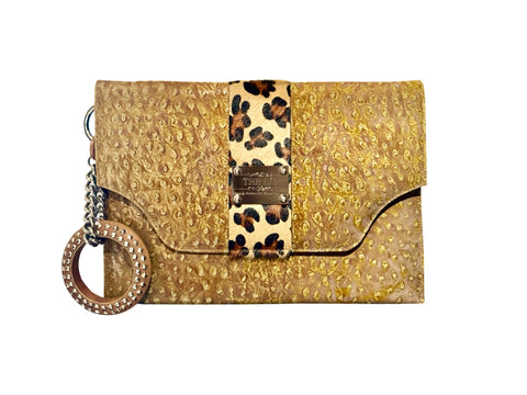 NEW ARRIVAL - Letter Bracelet Clutch Olive Ostrich