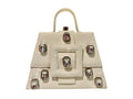 NEW ARRIVAL - Diamond Celeste Leather Buckle Pearl White