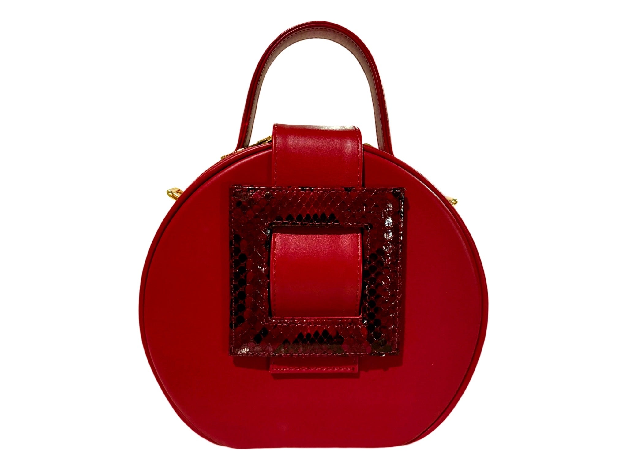 NEW ARRIVAL - Burgundy Python Celeste Round & Round Bag