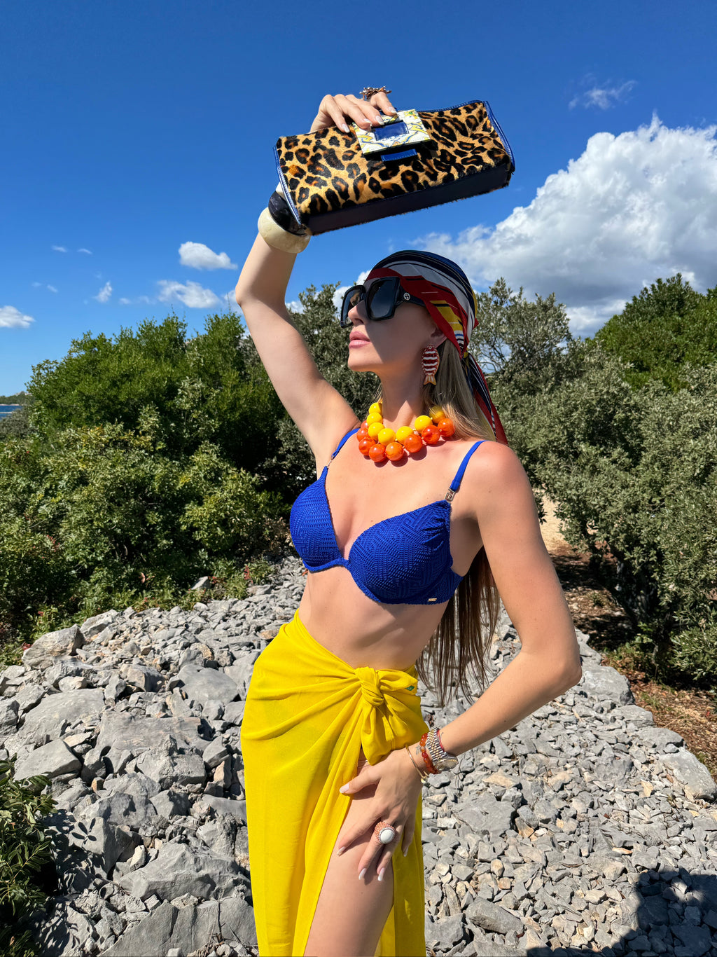 NEW ARRIVAL - Sicily Pouch Leopard Blues