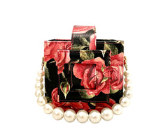 NEW ARRIVAL - SMALL Celeste Leather Buckle Square Brick Rose Garden