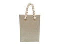 NEW ARRIVAL - Metallic Gray Brick Bag With Pearl Handle