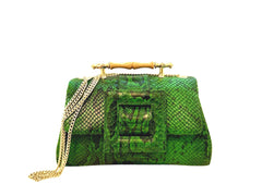 NEW ARRIVAL - Green Python Celeste Flap Bag