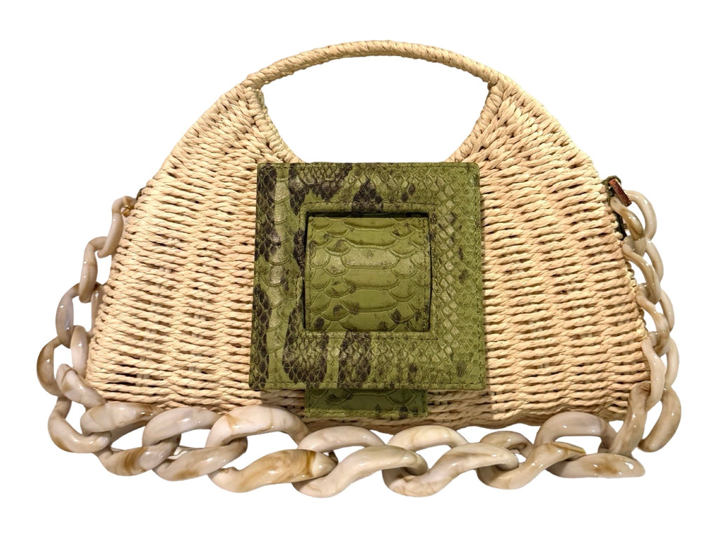 NEW ARRIVAL - Celeste Green Python Basket
