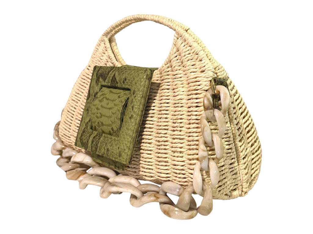 NEW ARRIVAL - Celeste Green Python Basket