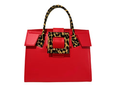 NEW ARRIVAL - Red & Leopard Celeste Square Bag
