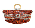 NEW ARRIVAL - Elongated Bamboo Handle Celeste Zeus Bag Snake Mist
