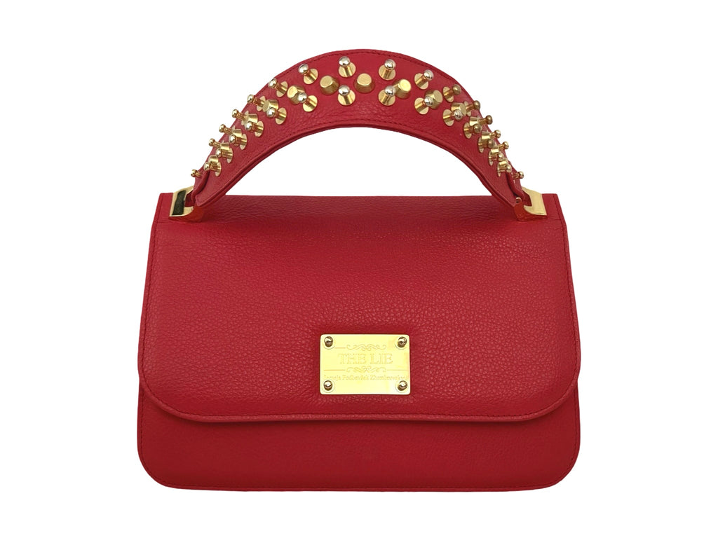 NEW ARRIVAL - Classic ClutcH Studded Cherry Red