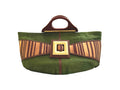 NEW ARRIVAL - Elongated Wooden Handle Celeste Zeus Bag Garden Green