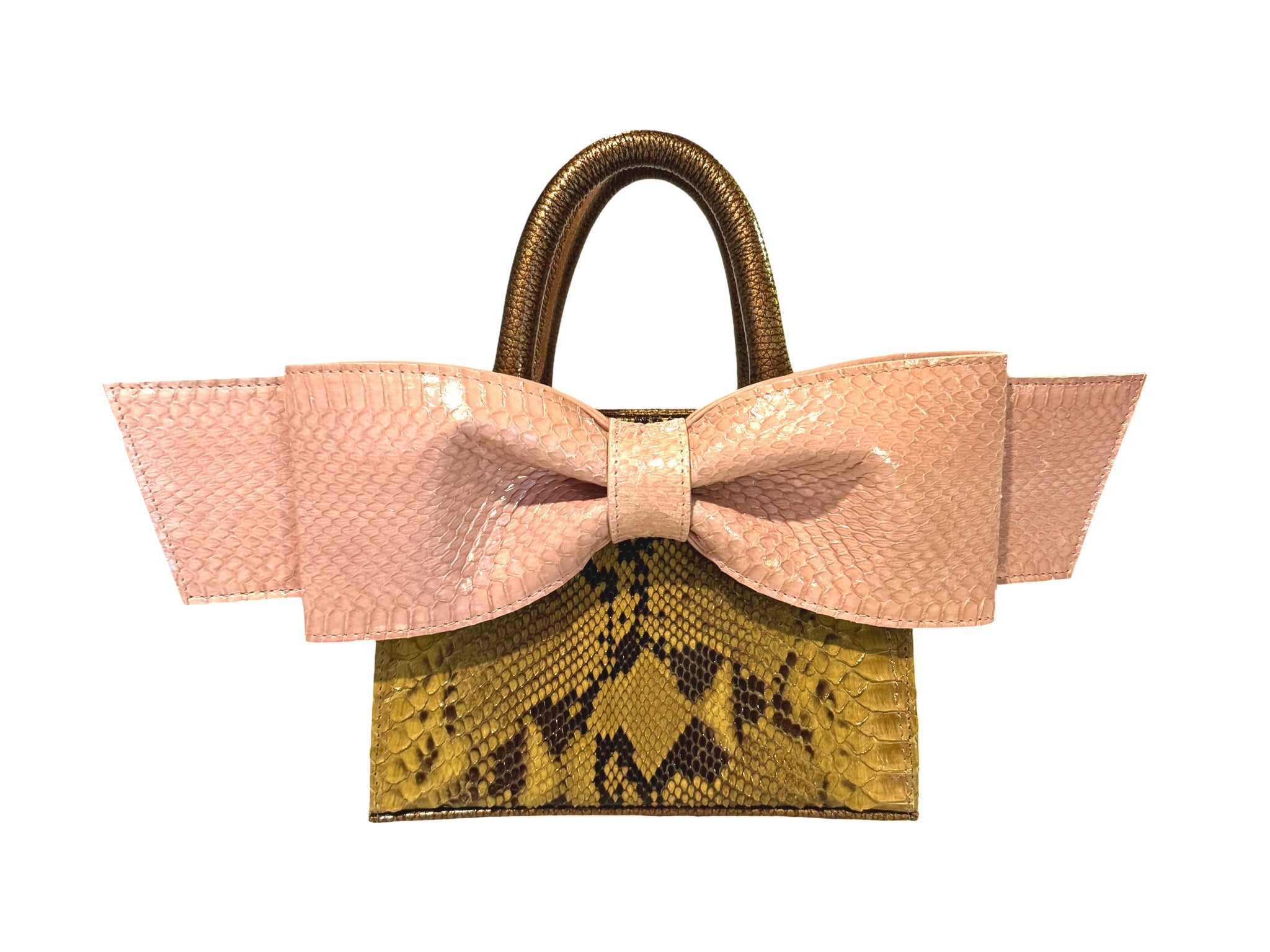 NEW ARRIVAL - BOWbastic MINI Maximalist Shopper Mustard Python