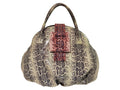 NEW ARRIVAL - Large Celeste Bowling Bag Two Tone Grey Python