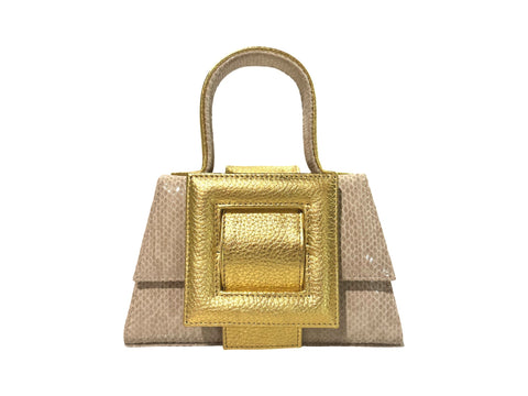 NEW ARRIVAL - SMALL Celeste Leather Buckle Gold Snake