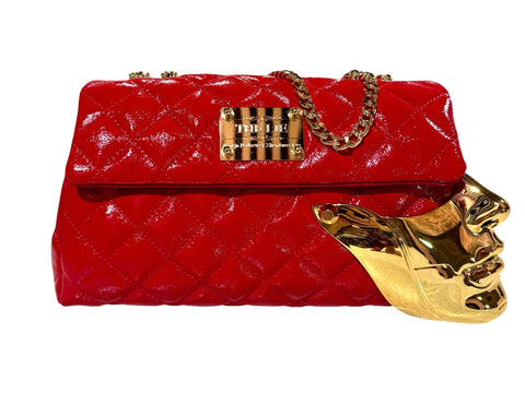 NEW ARRIVAL - Bloody Mary Red Gold Face Flap Chain Bag