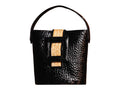 NEW ARRIVAL - Raffia Celeste Oval Bag Black Croc