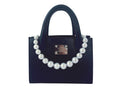 NEW ARRIVAL - MINI Basic Minimalistic Shopper Black With Pearls