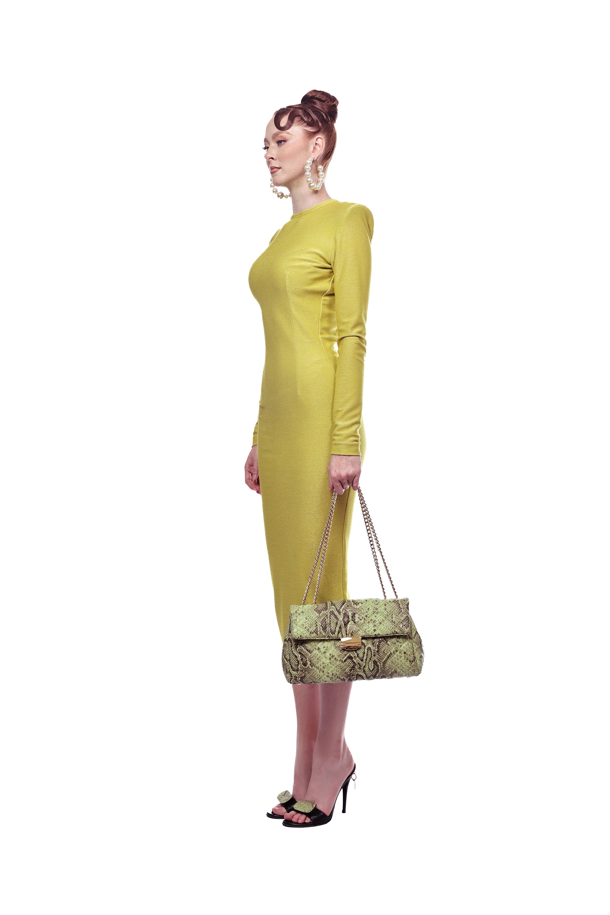 NEW ARRIVAL - Flap Chain Bag Pistachio Python