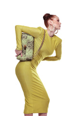 NEW ARRIVAL - Flap Chain Bag Pistachio Python