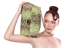 NEW ARRIVAL - Flap Chain Bag Pistachio Python