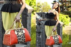 Big Orange Leopard Bag