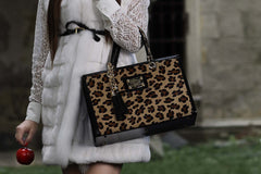 NEW ARRIVAL - Statement Rectangular Brown Leopard Tote