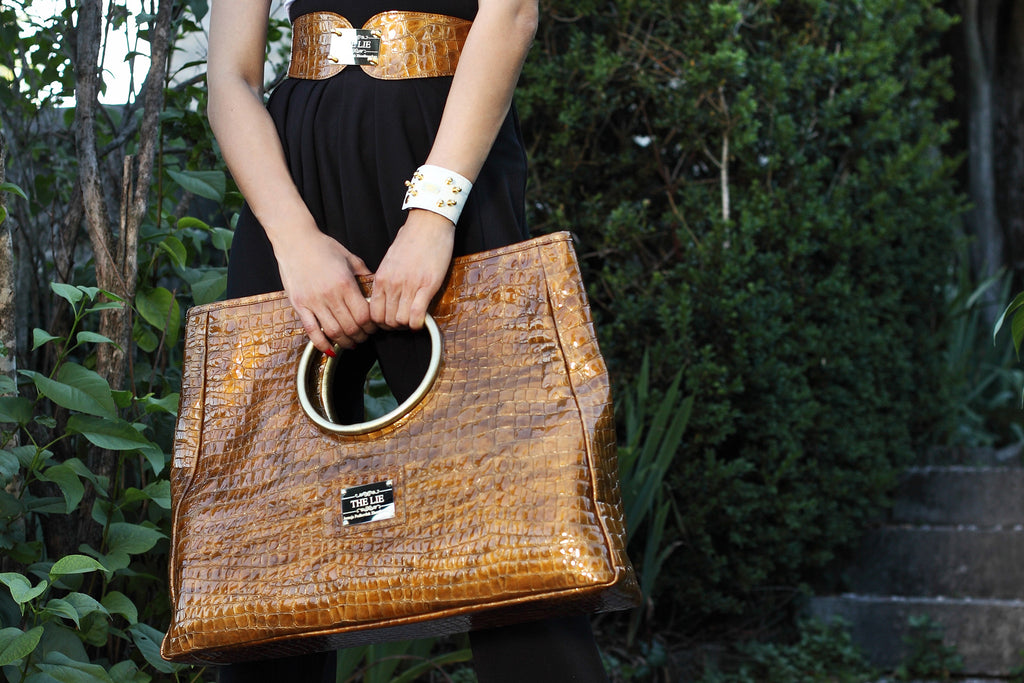 Statement Bag Fashionista  Golden Croc
