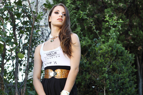 Golden Croco Masterpiece Heart Belt