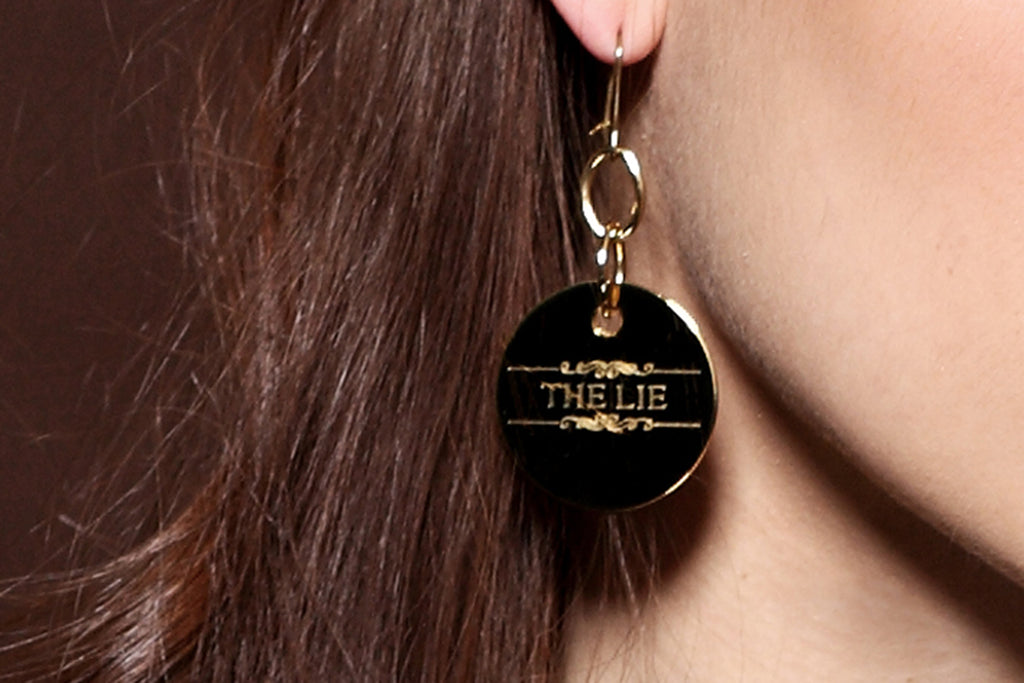 Chainy Chic 4 Chick - CC4C Golden Logo Coin Drop Earrings