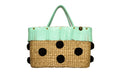 NEW ARRIVAL - Summer Beauty Turquoise Fringed Square Black Pom Pom Straw Bag