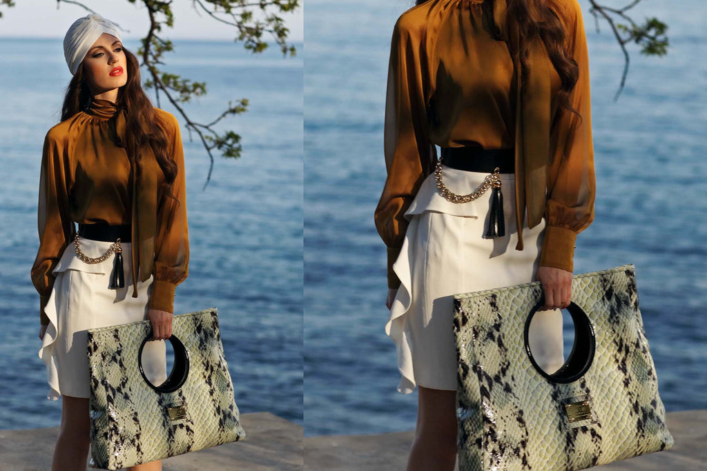 Statement Bag Fashionista Blue Python