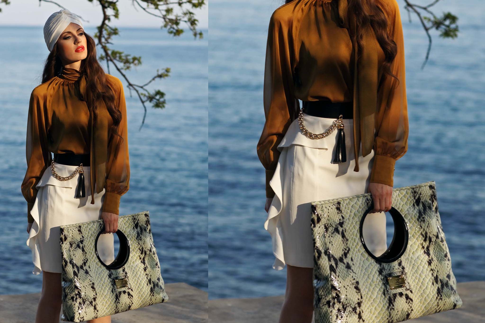 Statement Bag Fashionista Blue Python