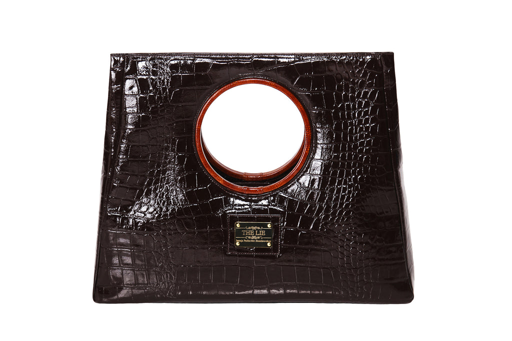 Statement Bag Fashionista Chocolate Brown Croc