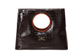 Statement Bag Fashionista Chocolate Brown Croc