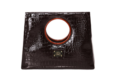 Statement Bag Fashionista Chocolate Brown Croc