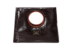 Statement Bag Fashionista Chocolate Brown Croc