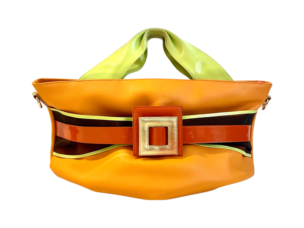 NEW ARRIVAL - Elongated Soft Celeste Keepall Bag Orange