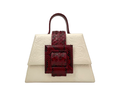 NEW ARRIVAL - Celeste Leather Buckle Bordeaux Python Touch
