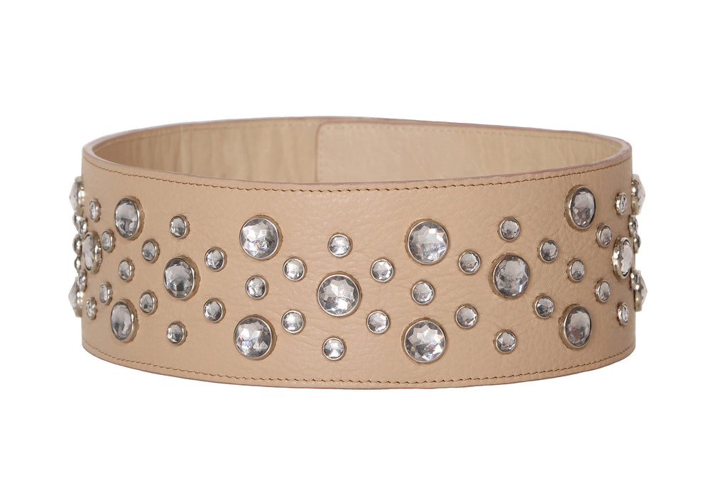 Powder Pink Diamond Wide Belt