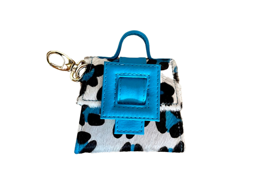 NEW ARRIVAL - MINI Celeste Leather Buckle Bag Blue Leopard - The