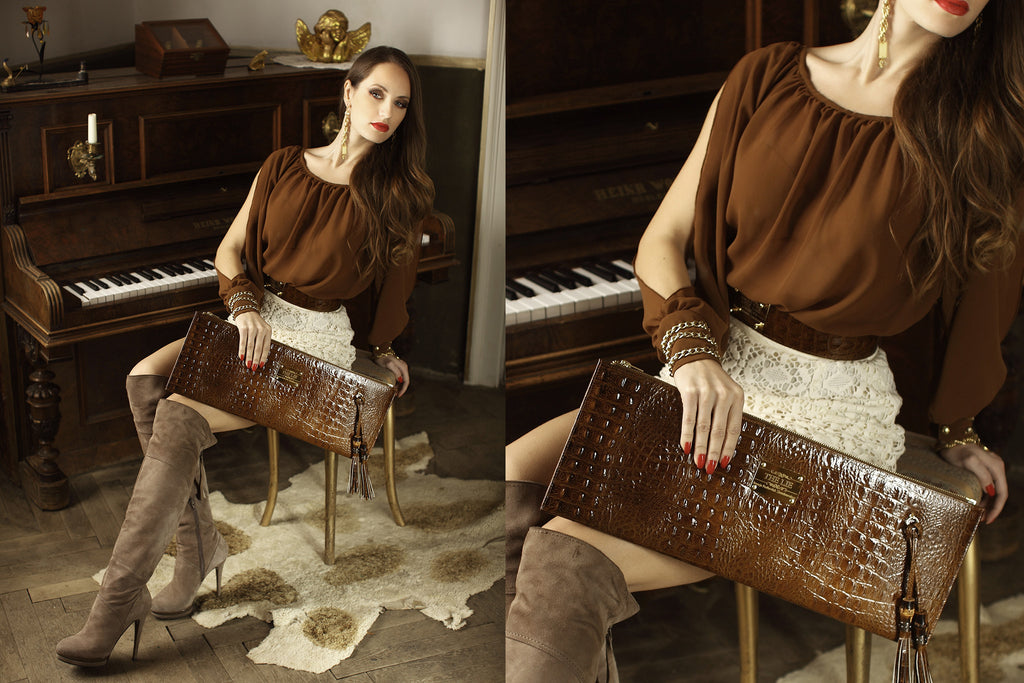 Designer's Masterpiece Cognac Brown Croc
