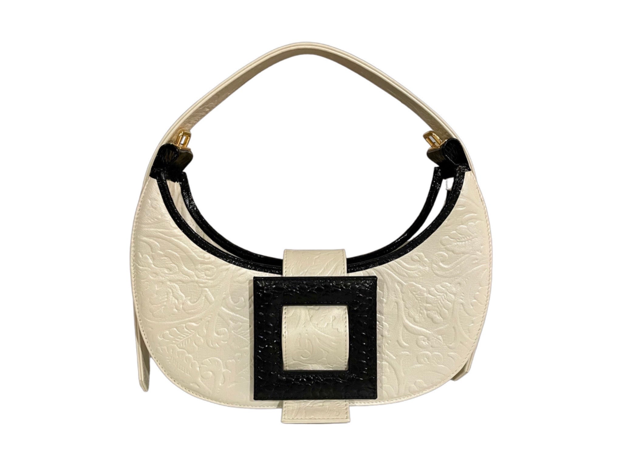 NEW ARRIVAL - Celeste Half Moon Bag Black & White