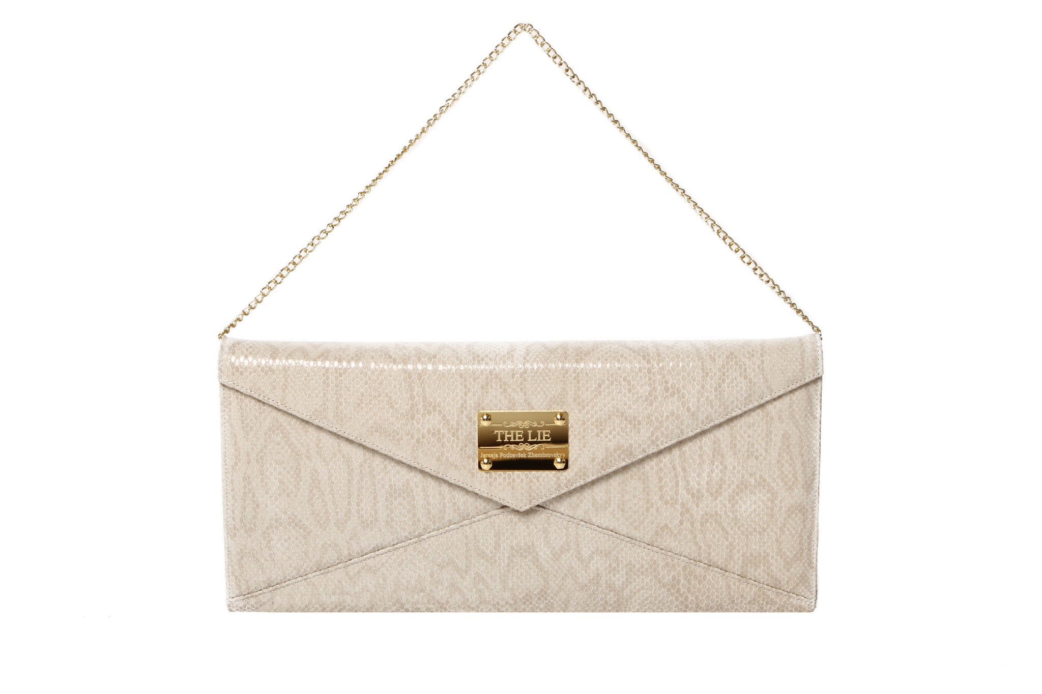 Evening Envelope Beige Snake