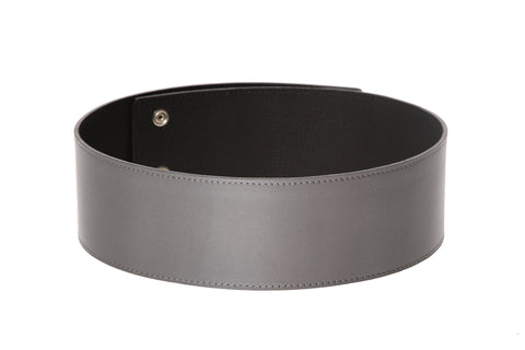 Metallic Gray Wide Belt